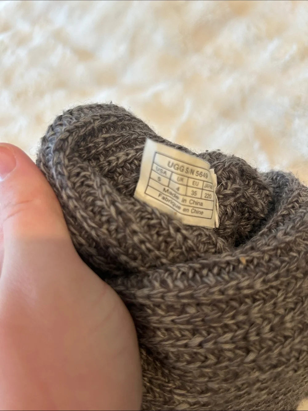 UGG Gray Ribbed Knit Boot Socks